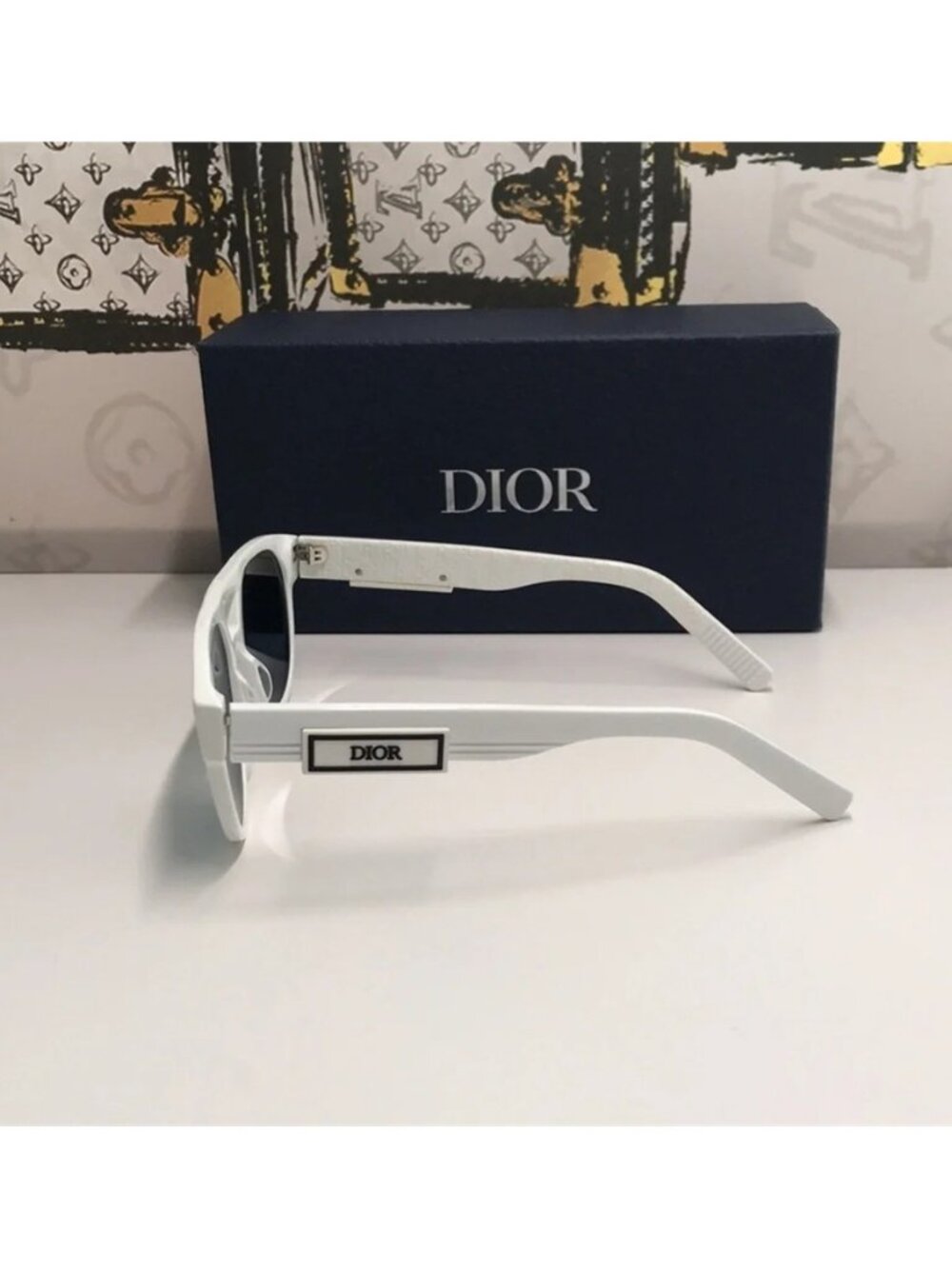 New Authentic Dior White Acetate Sunglasses DIOR B23 R 11 - Picture 7 of 11